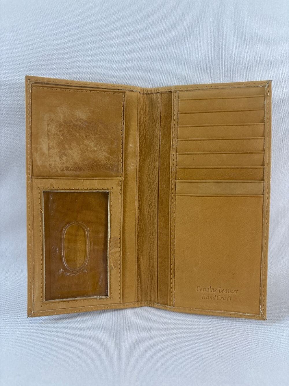 Paul & Taylor Genuine Leather Bifold Long Wallet Tan Camel Classic Handcraft